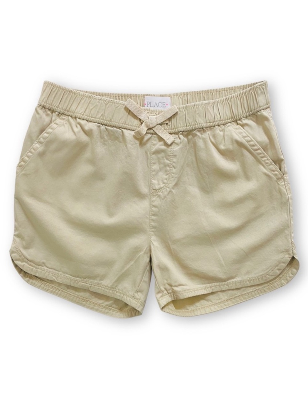 The Children’s Place Girl’s 10 Khaki Bow Waist Cotton Twill Shorts With Pockets